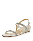 Inchains Leather Demi-Wedge Sandal, Pearl 