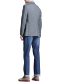 Fine-Gauge V-Neck Sweater, Plum