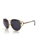 Oversized Monochromatic Bead-Trim Sunglasses, Gold