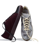 Matte Cap-Toe Suede Low-Top Sneaker, Burgundy