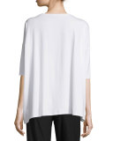3/4-Sleeve Boxy Lightweight Jersey Tunic 
