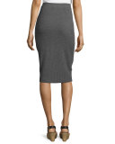 Washable Wool Ribbed Pencil Skirt