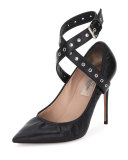 Love Latch Ankle-Wrap Pump, Black (Nero)