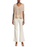 The Mariner Flare-Leg Ankle Jeans, Vintage Cream