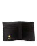 Capsule Leather Bi-Fold Wallet, Black