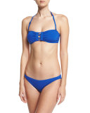 Solid Bandeau Two-Piece Swimsuit, Lapis