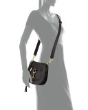Leather Dog Clip Saddle Bag, Black