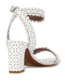 Leticia Eyelet Leather City Sandal, White