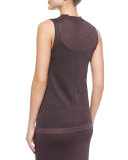Marie Metallic Knit Sleeveless Top, Nightshade