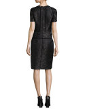 Short-Sleeve Embroidered Dress