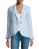 Dickens One-Button Blazer, Chambray