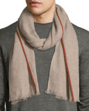 Cashmere Golden Garza Scarf, Oatmeal 