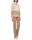 Carol Classic Flat-Front Pants, Camel