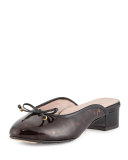 Faigel Low-Heel Patent Mule, Tortoise