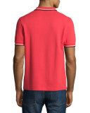 Contrast-Tipped Pique Polo Shirt