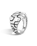 Woven Silver Chain Square Ring