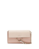 Faye Leather Wallet-on-a-Strap, Light Pink