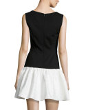 Hepburn Sleeveless Combo Dropped-Waist Dress
