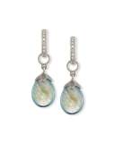 Pear-Shaped Labradorite Briolette Earring Charms with Diamonds