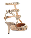 Rockstud Calf-Hair 65mm Pump, Fucile/Al Campion