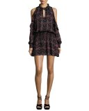 Williams Floral-Print Cold-Shoulder Blouson Dress