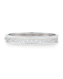 Rock and Diamond Slim 18K White Gold Bangle Bracelet