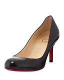 Simple Leather Red Sole Pump, Black
