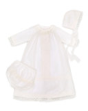Silk-Blend Two-Piece Special Occasion Set, Ivory, Size 3-6 Months