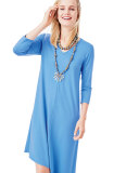 3/4-Sleeve Asymmetric Jersey Dress 