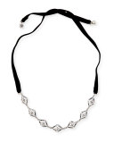 Proxima Velvet Choker Necklace, Silver/Black