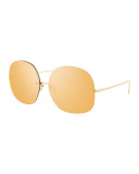 Rimless Oversized Square Sunglasses, Gold
