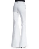 High-Waist Flare Jeans, White