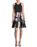 Illusia Floral-Print Cocktail Dress