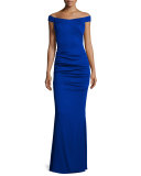Off-The-Shoulder Column Gown, Royal Navy