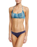 Python Reversible Scalloped Swim Top