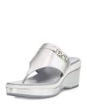 Lindy Grand Thong II Wedge Sandal, Silver