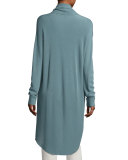 Tencel® Draped-Front Long Cardigan 
