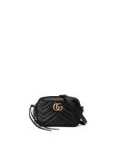 GG Marmont Mini Matelassé Camera Bag, Black