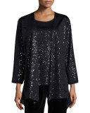 Sequined Scoop-Neck Tank