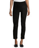 Stretch-Suede Cropped Pants