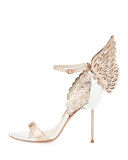 Evangeline Angel Wing Sandal, Rose Gold/White