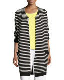 Striped Long Sweater Coat 