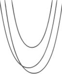 Long Darkened Sterling Silver Box Chain, 72"