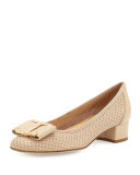 Ramzi Laser-Cut Bow Pump, Ecru
