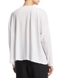 Long-Sleeve Round-Neck T-Shirt, White