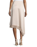Ailie Asymmetric Satin Midi Skirt