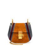 Drew Mini Patchwork Shoulder Bag, Blue