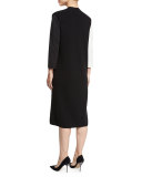 Seamed Colorblock Ponte Dress, Black/Ivory, Plus Size