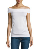 Off-The-Shoulder Fitted Knit Top