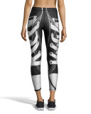 Laces Out Athletic Leggings, Black/White